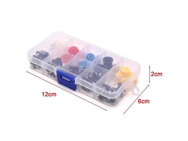 Light touch switch button, round shape, with button cap, micro switch 12*12*7.3MM, 25 pieces in box