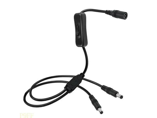 40cm Length Power Splitter Cable Wire DC5521/5525 to DC5521/5525 Connectors Adapter Cable Conversion Line Black
