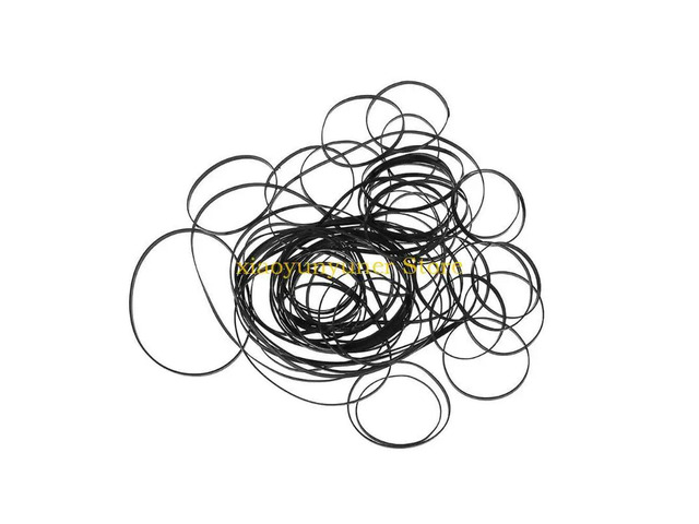 Versatile Set of 100 Mix Size Flat Rubber Belt Cassette Tape Machine Belts 3mm
