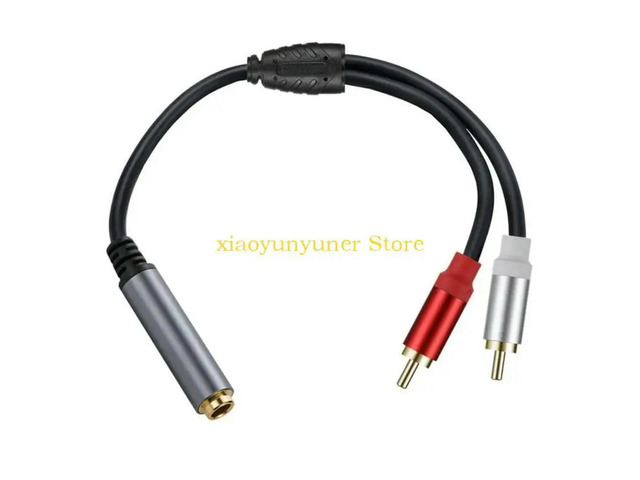 RCA Splitters 6.3mm Female to 2 RCA Male Stereo Cable Gold Plate Double RCA Male Adapter for Car Subwoofer
