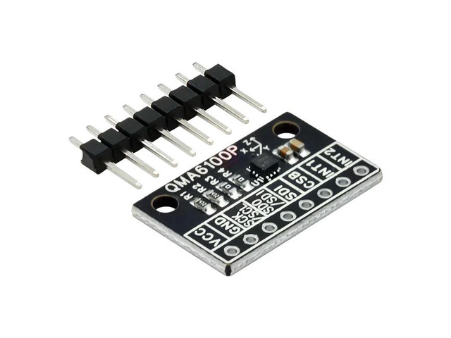 QMA6100P three-axis gravity acceleration module test board with IIC SPI hardware for step counting