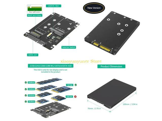 Easy Installs M.2 NGFF and mSATA to SATA3.0 Adapter for Desktop and Laptop Upgrades