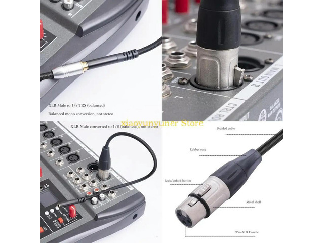 1/8 to XLR Cable XLR Female to 1/8 3.5mm Cable XLR to TRS Cable PVC Line
