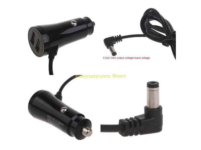 USB Outlet Quick Adapter Twin USB Socket Car Cigarettes Socket with DC5521 Cable for Car Truck