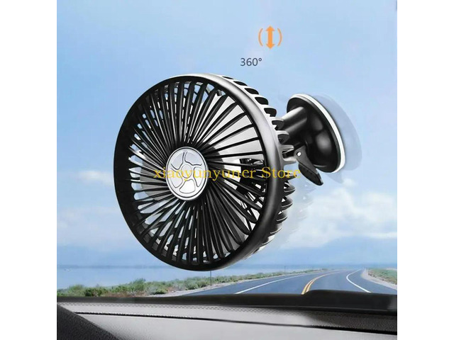 Universal USB Single for Head Car Fan Auto Cooling Cooler Fan 360° Rotating Suction Cup USB Fan for Seat Back Dashboard