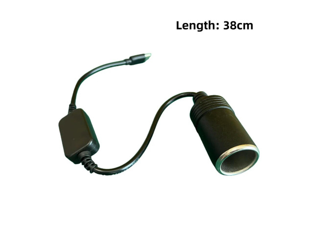 1 Piece 5V 2A USB Type-C Male to12V Cigarette Lighter Socket Power-Taking Female Connector for Automotive Electronic Accessories