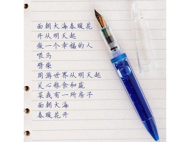0.5Mm Nib Fountain Pen With Eyedropper High Capacity Transparent Pens Office School Supplies For Student Writing Gifts Statio