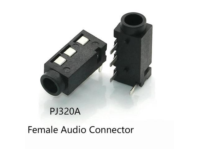 100Pcs 3.5Mm Female Audio Connector 4 Pin DIP Headphone Jack Socket PJ-320A