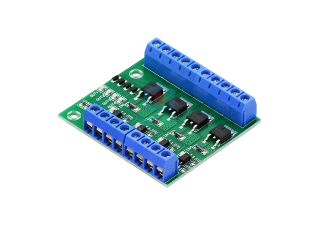 Four-channel MOSFET/FET module amplifier circuit board/driver module, 4-channel optocoupler isolation, DC