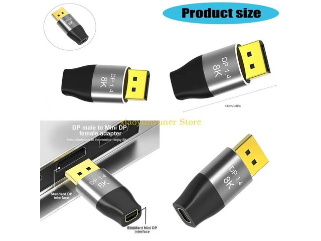 to MiniDP Adapter 8K@60Hz 4K@144Hz Bi-Direction Male
