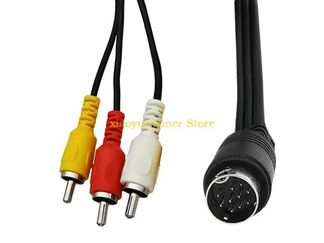 S-video Cable Mini DIN 10pin Male to 3RCA Video Cable 1.8m Cord Connection for Auditory and Video Devices