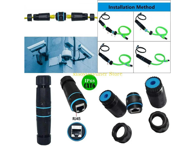 IP68 Rateds RJ45 Cat6 Female to Female Ethernet Connectors for Industrial and Outdoor Applications