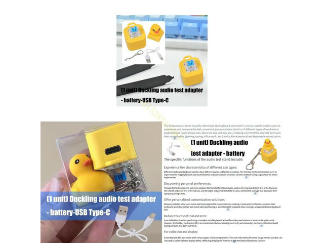 Cartoon Duck Rechargeable Switches Tester Keyboards Switches Keychains Speaker Toy for Mechanical Keyboards