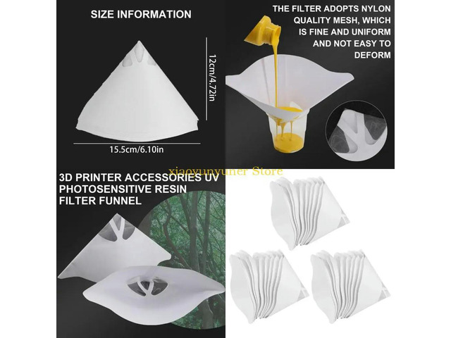 Photosensitive Resin Filter Funnel Strainers Paper Paint 3D Printer Resin Filter Disposable Paper Filaments Filters