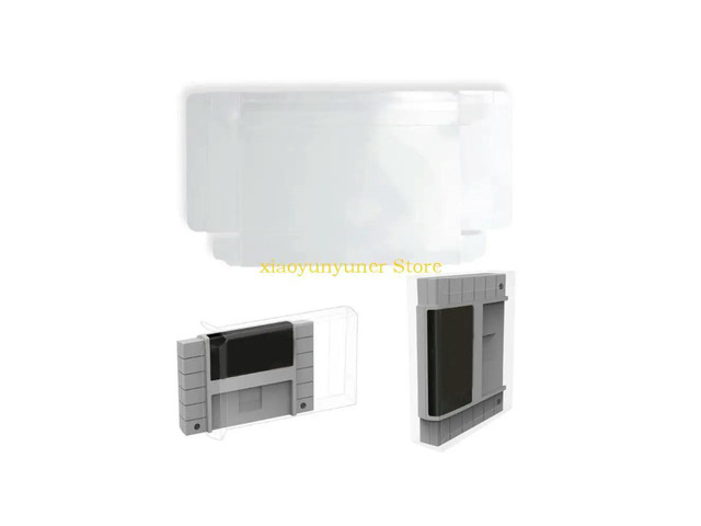 10Pcs/pack Clear Protective Cover Case Transparent PET Plastic Game Cartridge Sleeve Protectors for SNES Game Card Box