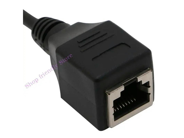 594A Stereo DC3.5mm Cord to RJ45 Socket Ethernet Adapter Wire Cable