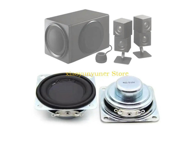 2Pcs 45MM 4 Ohm 5W Full Speaker Rubber Side Loudspeaker