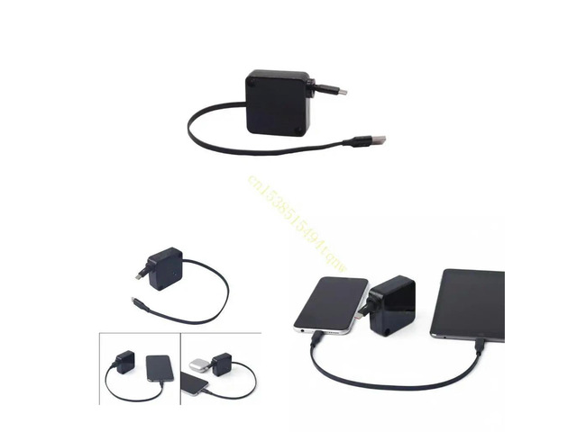 Auto Roll Enabled USB C Charging Cord with 100W Output 480Mbps Data Syncs and Secure Mounting for Tangles Prevention