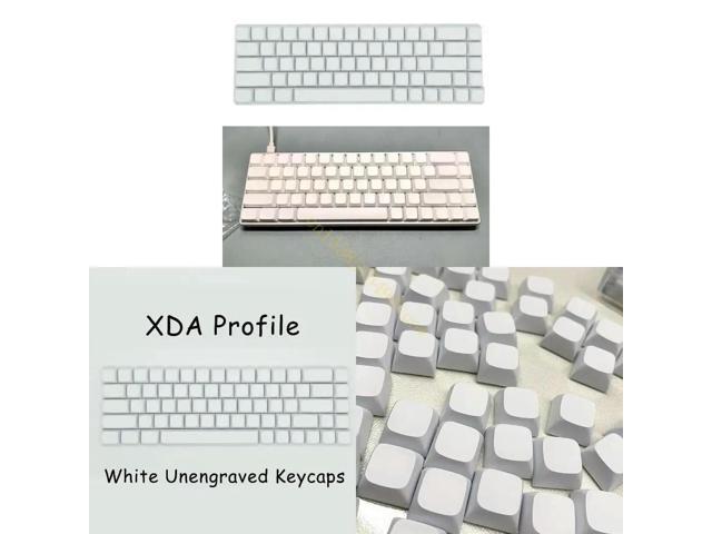 XDA Blank Keycaps Thick PBT Sublimations for 68Keys Mechanical Keyboard Minimalistic White Blank Keycap Set