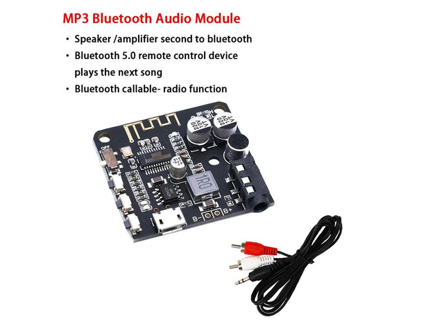 Audio Receiver MP3 Bluetooth Decoder Lossless Car Speaker Audio Amplifier Board Module With 1-To-2 Audio Cable