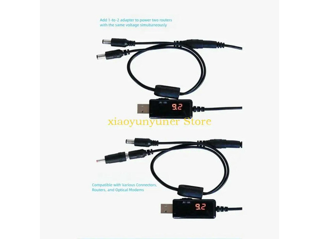 USB to DC5.5 Boostering Cable DC5V to 9V 12V Accompanied by 13 Adapters Broad Compatibility Across Various Electronics