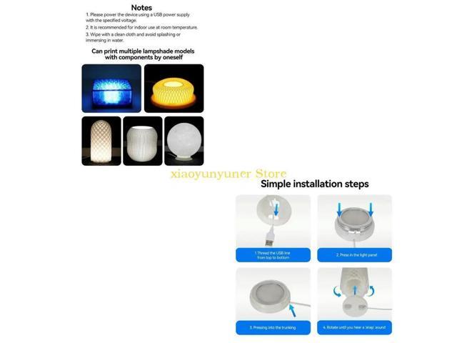 3D Print LED Lamp Kit with USB Cable for Crafting Unique Personalize Gift Home Decorations DIY Model 3D Printing Part