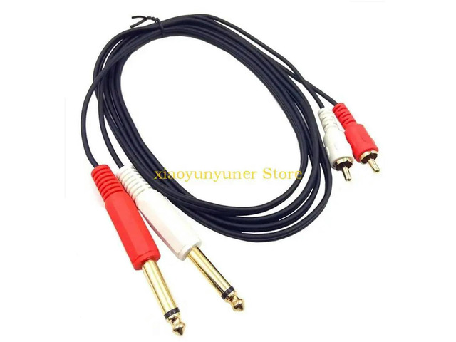 RCA to 1/4 Cable Gold-Plated Audiophile Dual 1/4 inch Mono to Dual RCA Cable Converter Adapter 0.2m/1m/1.5m/300cm