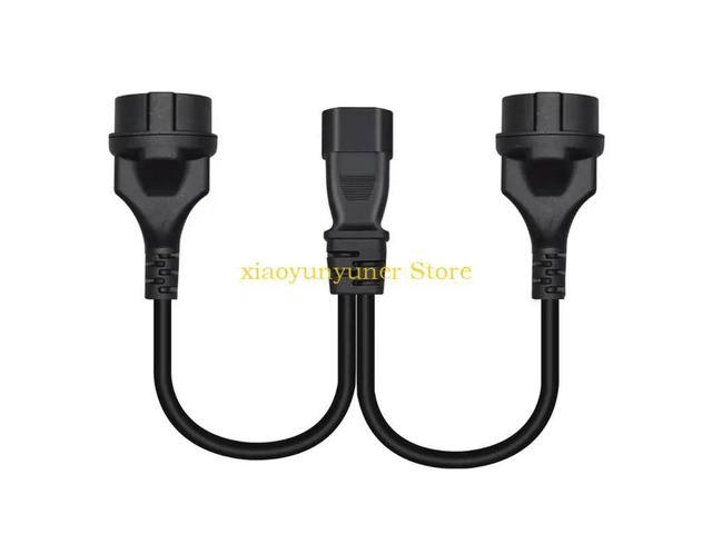 Flexible Power Conversion Cable With IEC320 C14 Plug to 2xEU4.0MM Receptacles, 10A Y Splitter