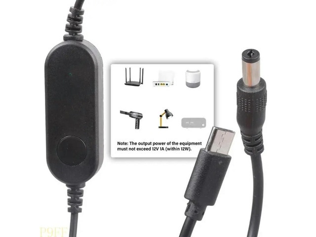 Type C 5V to 12V Converters Cable 160cm Switches Control for Routers Camera LED Light