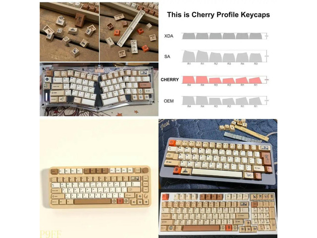 143Keys Retro Stamp Keycap Profile PBT Dye Subbed for Mechanical Keyboard