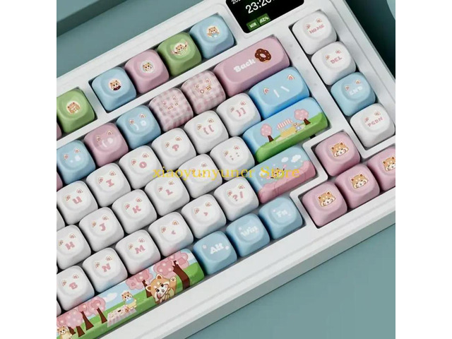 135 Key PBT Keycap OQO Profile Key Complete Set Of Cute Panda Spring Dye Sublimation for Mechanical Keyboards