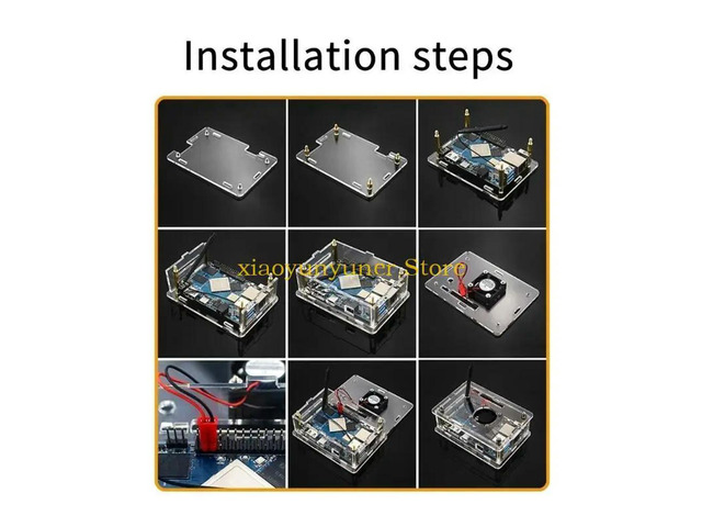 Case Cover for Orange 4 LTS with Cooling Fan Heat Dissipation Enclosure Clear