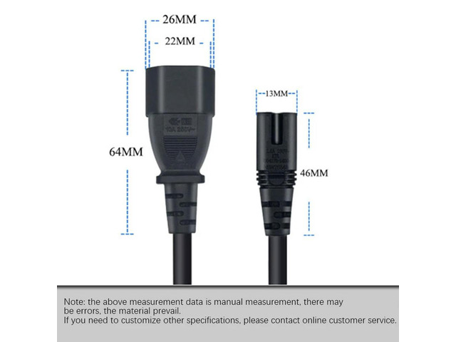 IEC 3-Pin C14 Male To C7 Female Converter Adapter Cable For PDU UPS Kettle