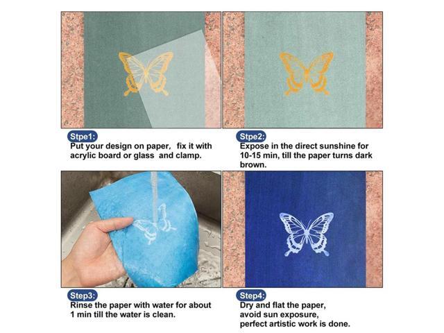 30 Sheets Cyanotype Paper With 2 Sheet Acrylic Panel Sun Print Paper Kit, Cyanotype Paper