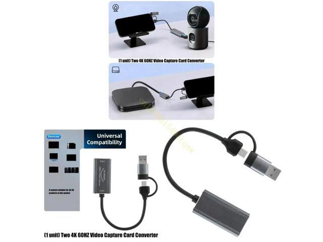 Video Capturing Card Type C+USB to HDTV Video Capturing Device Convert Digital Converter for PC Laptop Gaming