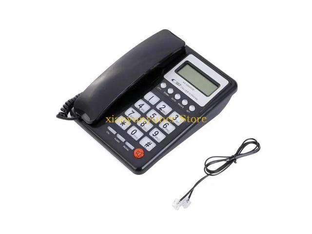 WiredLandline Phone Corded Desk Telehone with CallerID Stable LCD Clear Display DTMF/FSKfor Office and Home Use