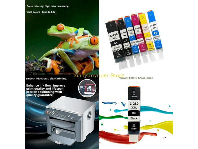 2Piece Photo Printing Cartridge 6 Color for PGI280 CLI281XXL Printer Models