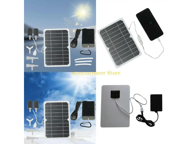 Fish Oxygenator with Bubble Stone Solar Pond 5W 5V Solar Pond Aerator Air Pumping for Fish Aquarium Fishing