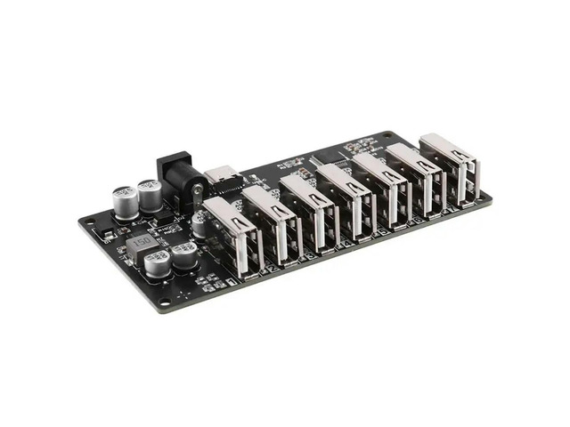 HUB Splitter 9-24V Plug And Play ligent Recognition Seven Port USB Splitter Module Black