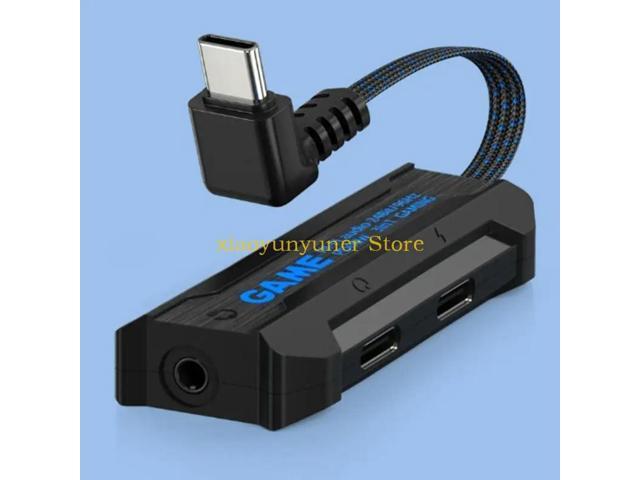 USB C to 3.5mm Headphone and Adapter 3 in 1 Type C to Aux with PD 60W Fast Charging Splitter