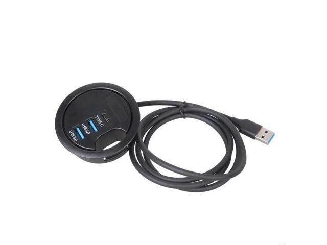 Universal USB Adapter 2 USB3.0 Ports 1 Type C Port Desktop Mounted for Multiple Devices Fast Connection Blue LED