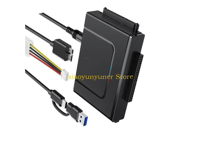 Double Interfaces USB3.0 Hard Disk Converter for IDE 44 80pin and Drive with ligent Power Supply