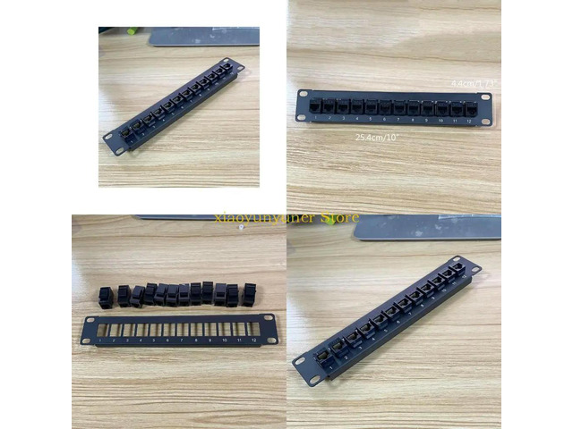 Patch Panel 12 Port CAT6 10G Support 1U Network Patch Panel UTP Wallmount or Rackmount Punch Down Block for CAT6