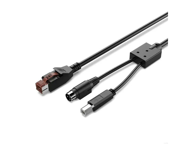 24V Power USB to 3Pin Power Din Male USB2.0 B Male Cable for Industrial Medically