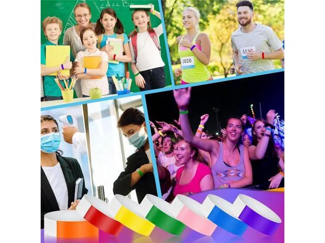 Wristbands For Events Colors - 700 Counts Neon Wrist Bands Waterproof For Events Lightweight Wristbands
