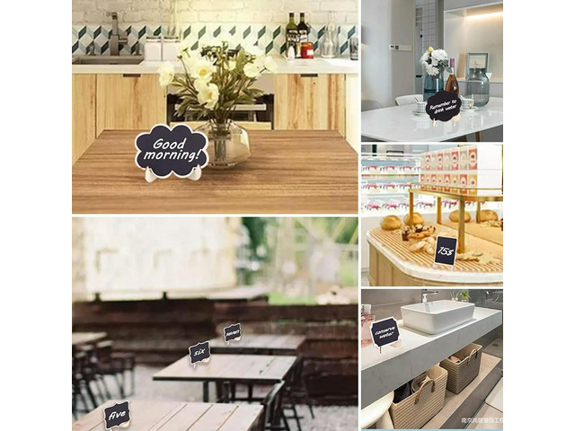 30Pcs Mini Chalkboard Sign Food els For Party Buffet, Wooden Small Chalk Board Signs (Rectangle Notch )