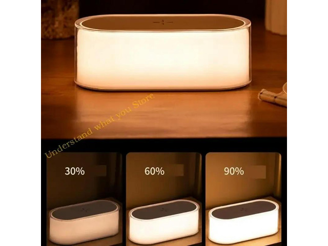 7 Color Ambients Bedside Lamp with 15W Charging Pad Station Holder, Touch Sensing Suitable for Kids and Office
