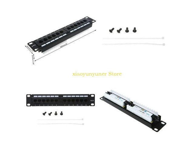 12 Port CAT6 Patch Panel RJ45 Networking Wall Mount Rack Frame