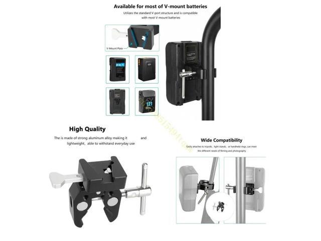 Aluminum V Lock Quick Release Mount Adapter Multipurpose Super Clamp 45BD
