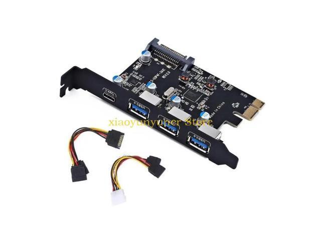 4 Port USB3.0 PCI-E Expansion Card 1x Type-C 3x TypeA PCI-Express Adapter